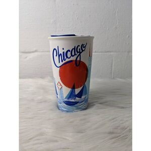 Starbucks 2016 Chicago Illinois Sailboat Red White Blue‎ Tumbler Mug Cup 12 oz